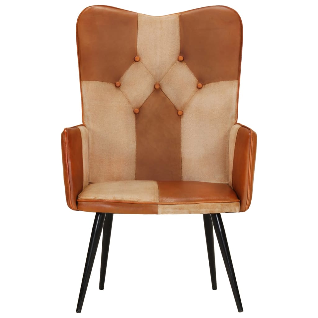 Fauteuil echt leer