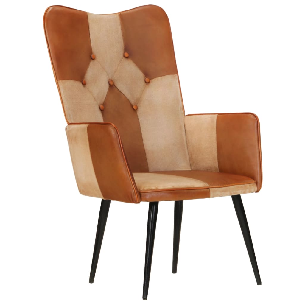 Fauteuil echt leer