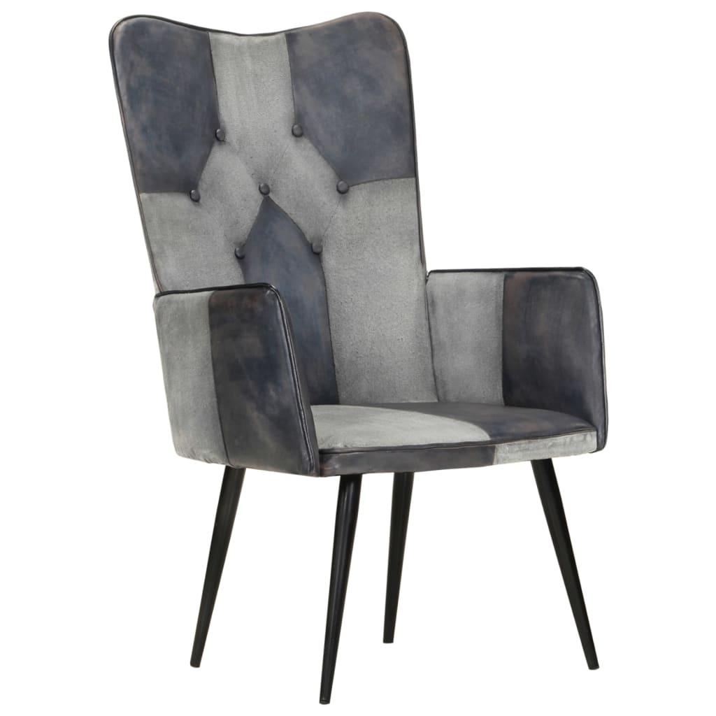 Fauteuil echt leer