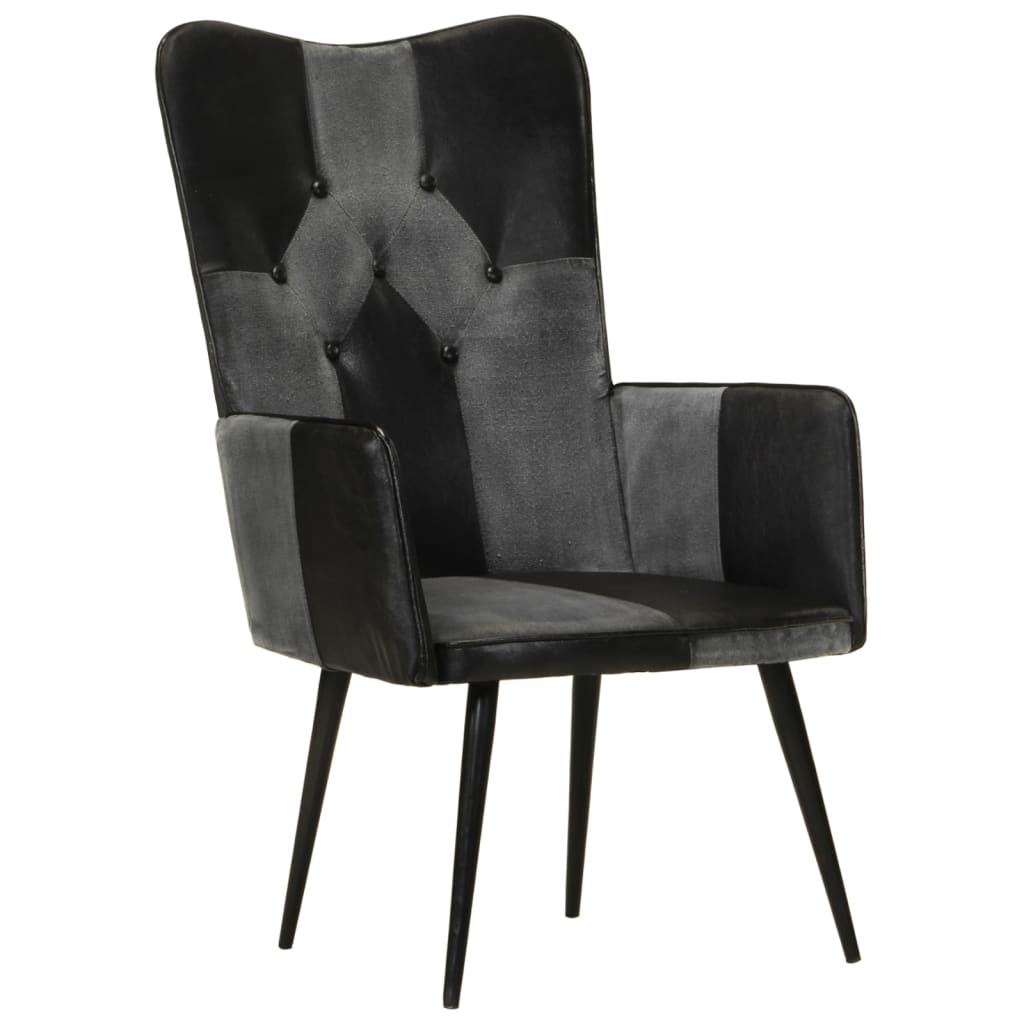 Fauteuil echt leer