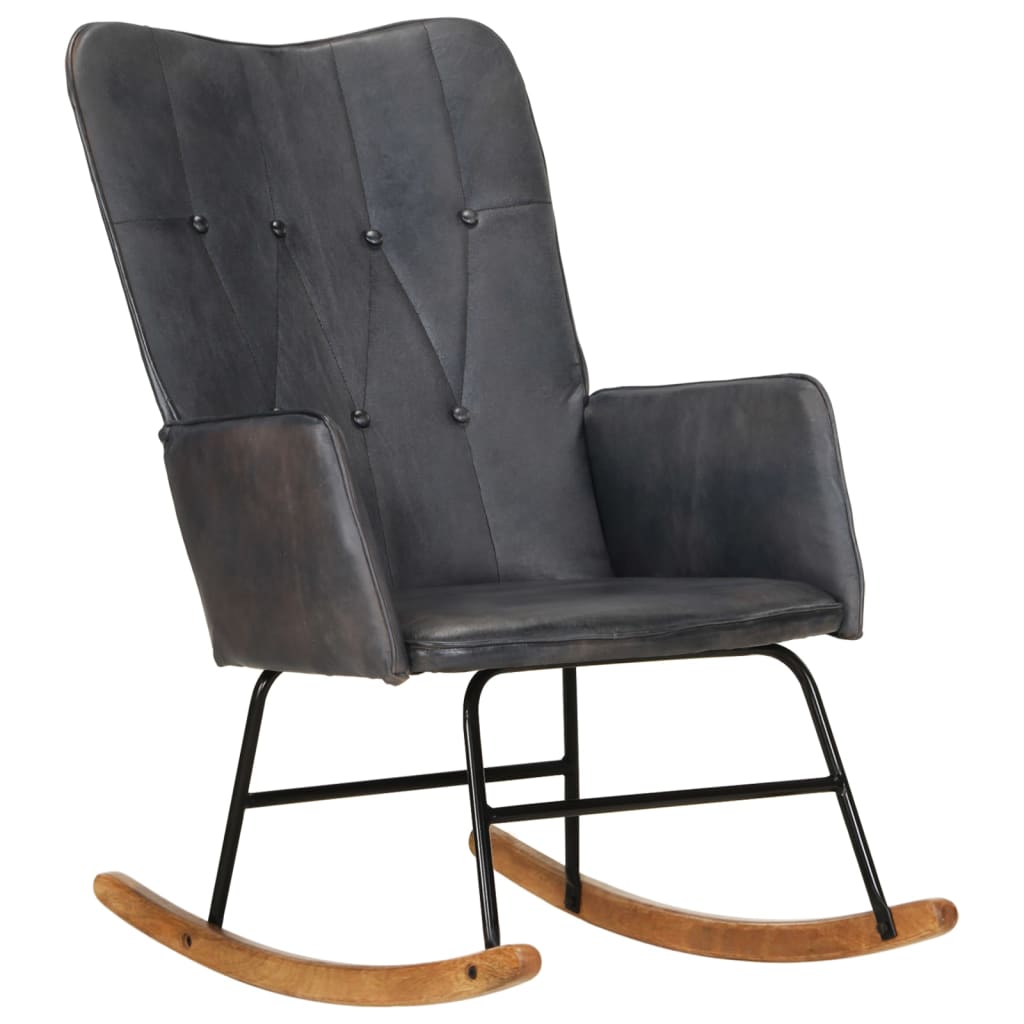 Fauteuil à bascule en cuir véritable