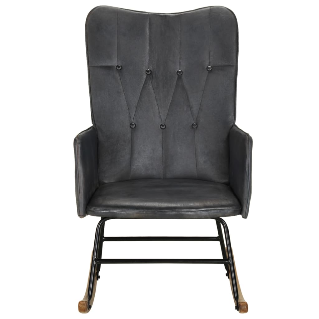 Fauteuil à bascule en cuir véritable