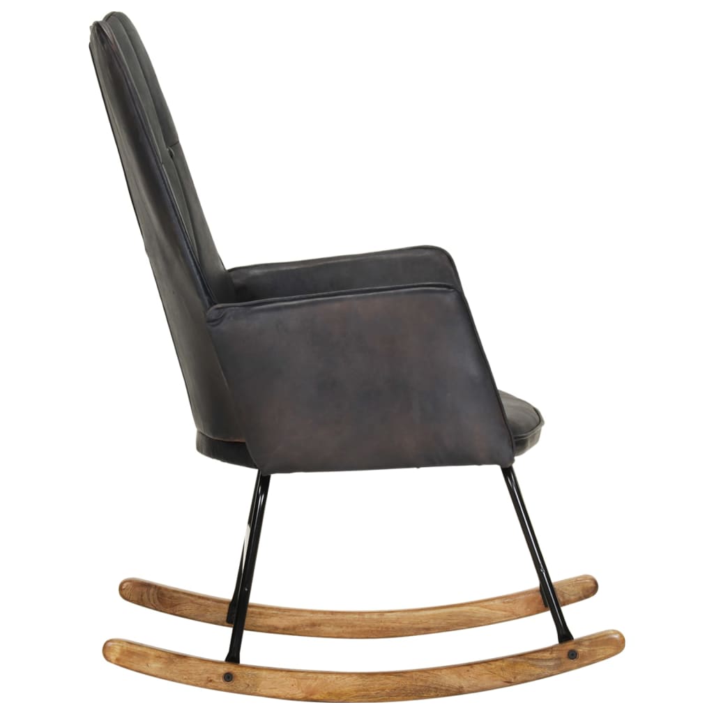 Fauteuil à bascule en cuir véritable