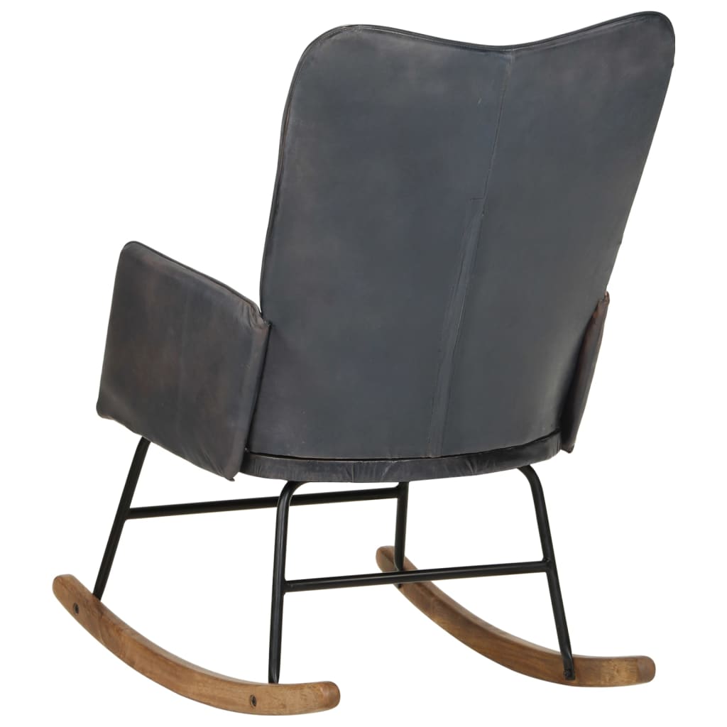 Fauteuil à bascule en cuir véritable