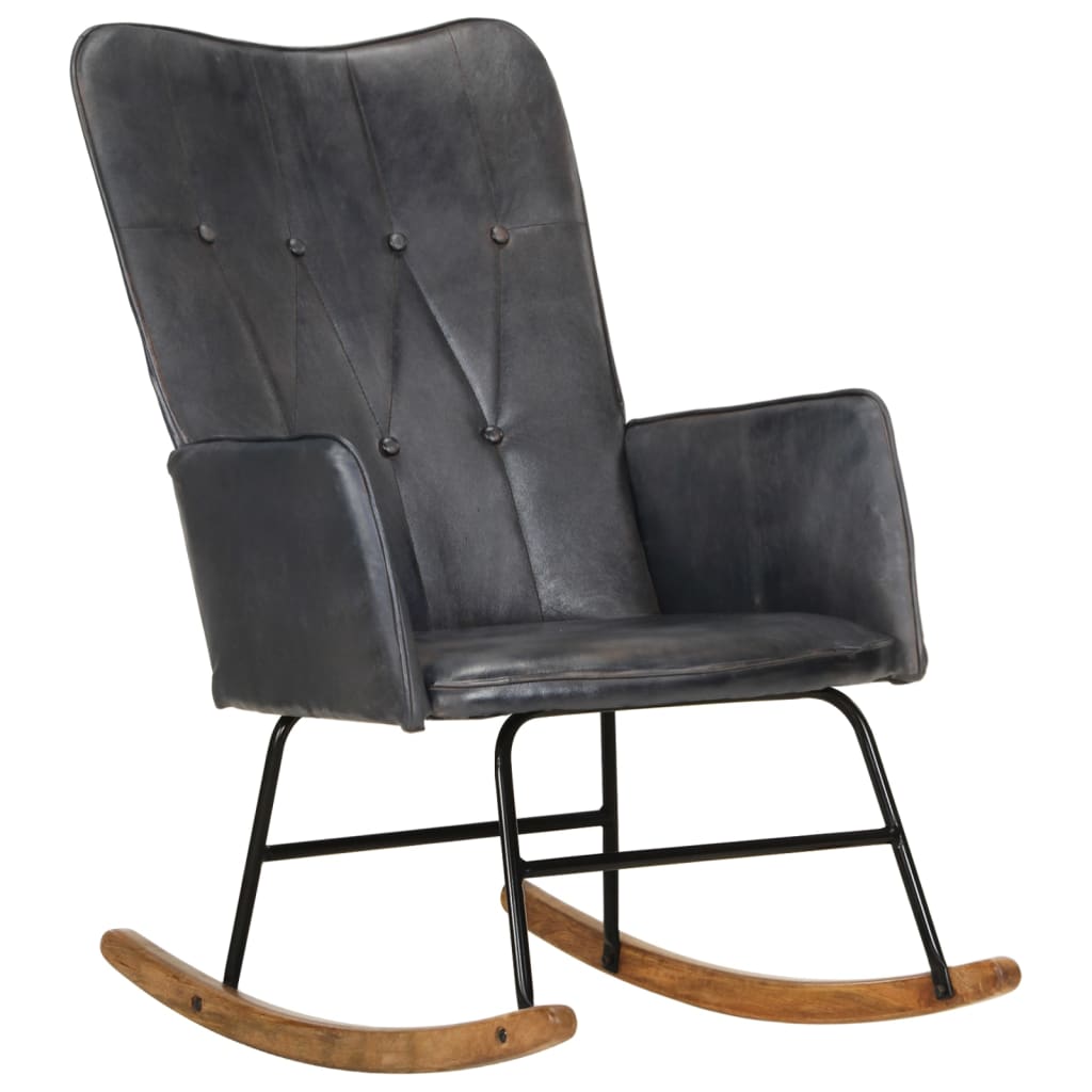 Fauteuil à bascule en cuir véritable