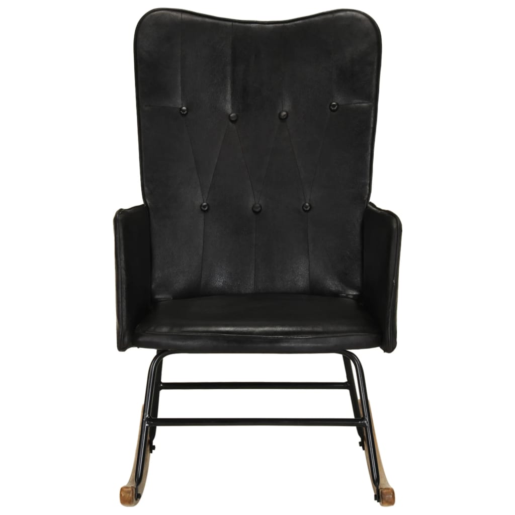 Fauteuil à bascule en cuir véritable