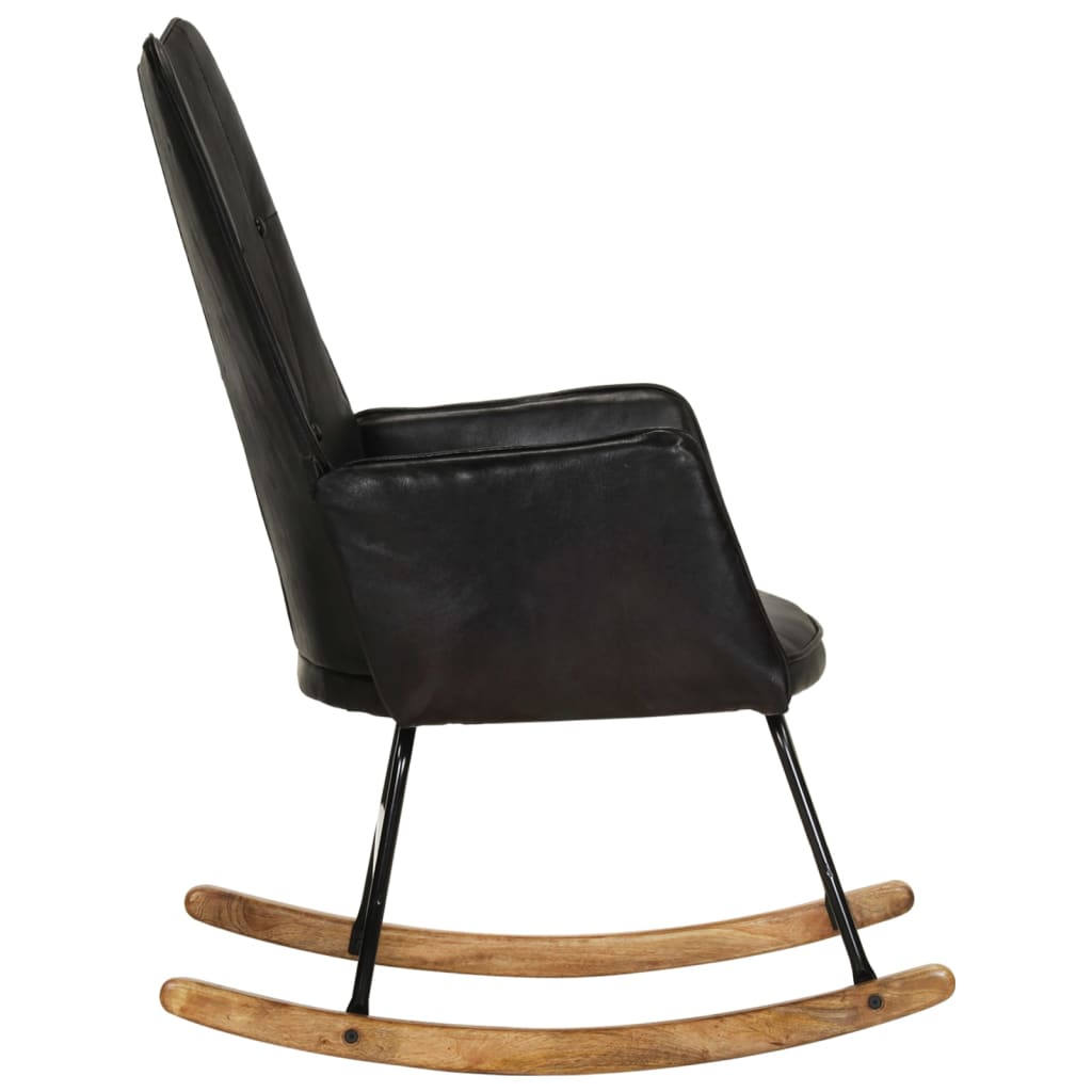 Fauteuil à bascule en cuir véritable