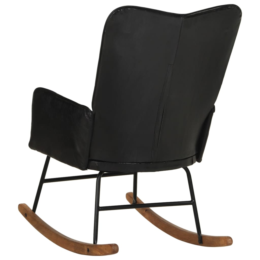 Fauteuil à bascule en cuir véritable