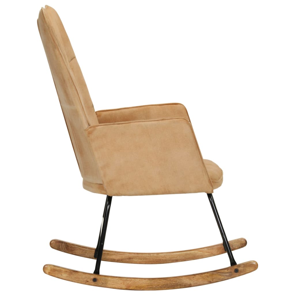 Fauteuil à bascule en cuir véritable