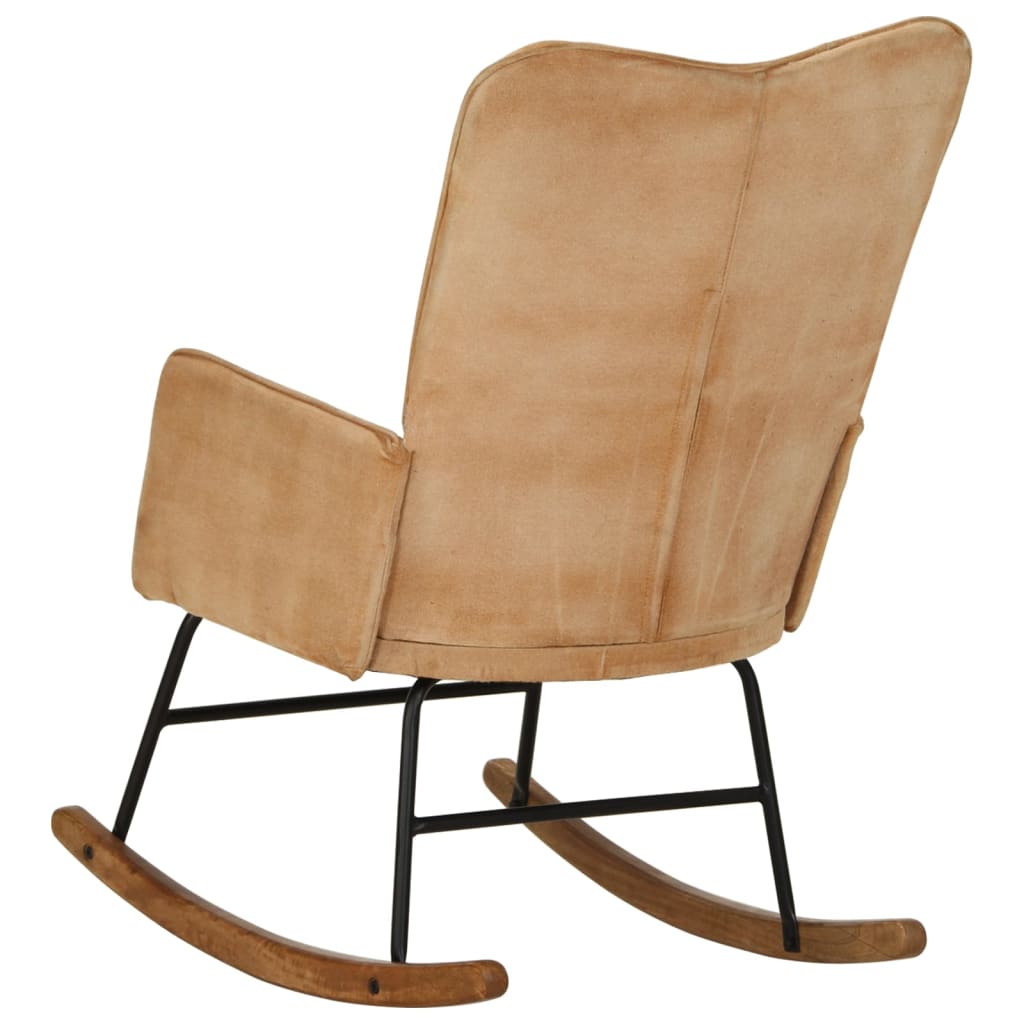 Fauteuil à bascule en cuir véritable