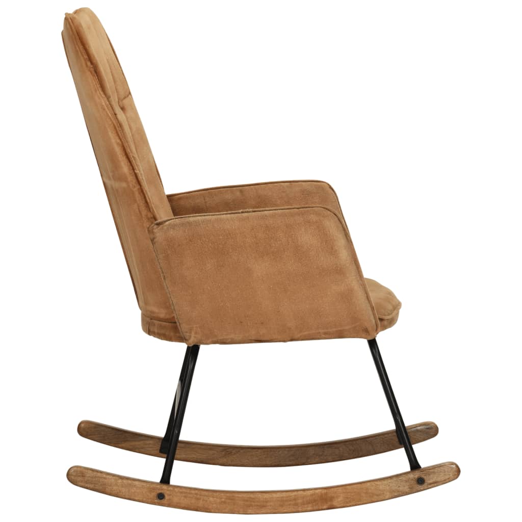 Fauteuil à bascule en cuir véritable