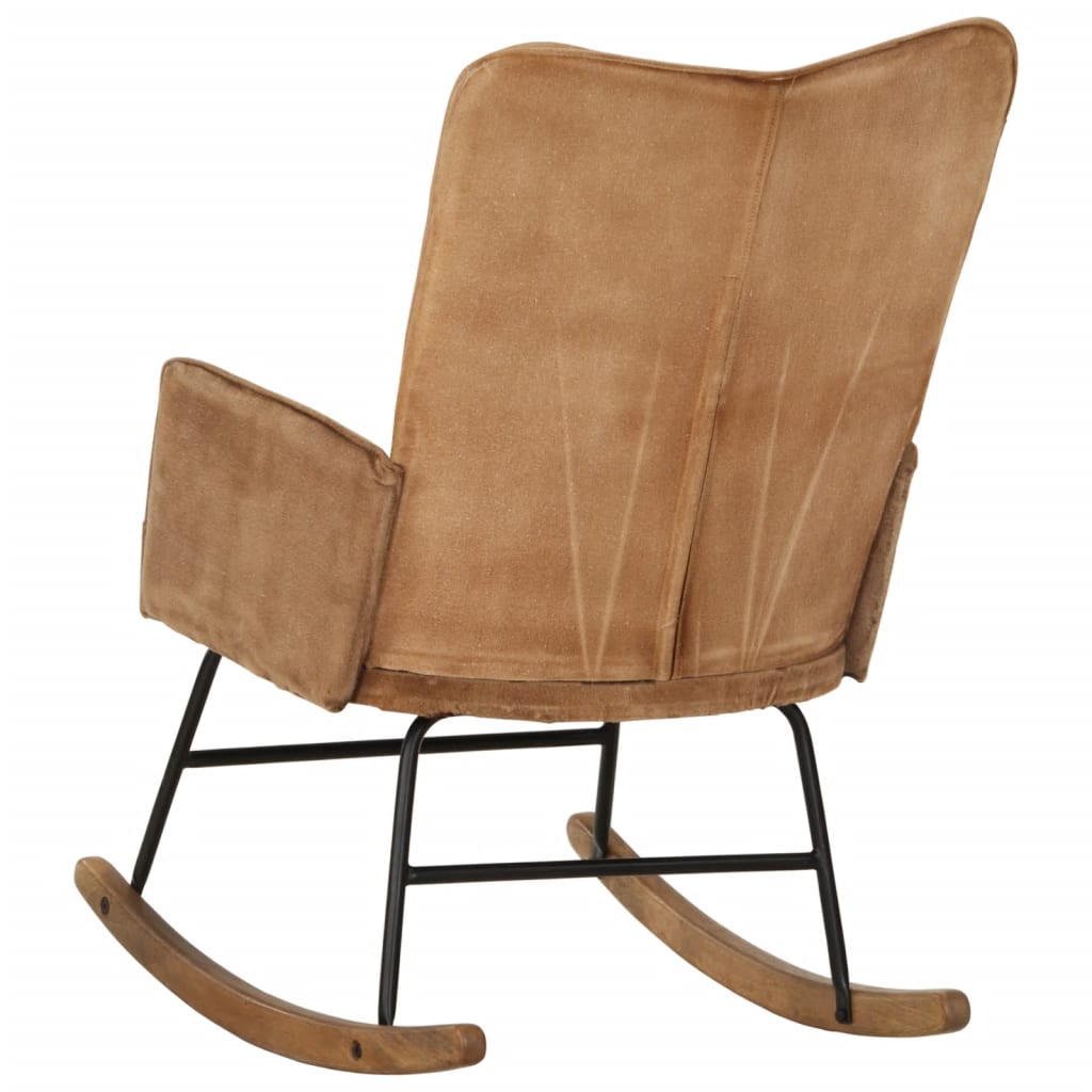 Fauteuil à bascule en cuir véritable