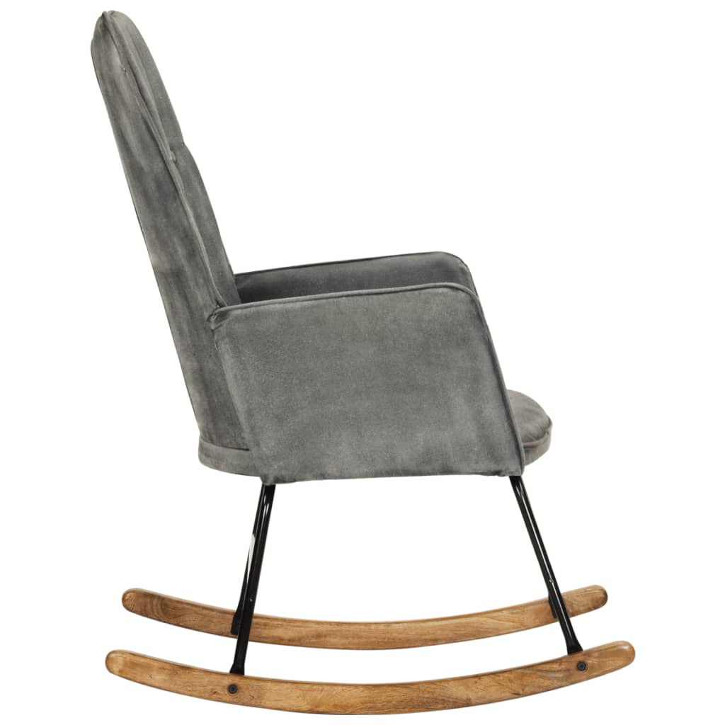 Fauteuil à bascule en cuir véritable