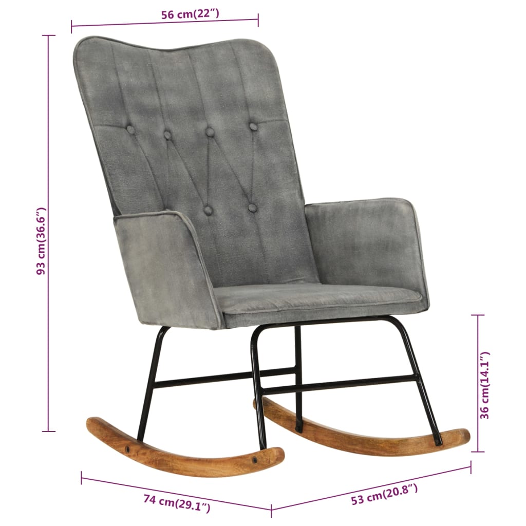 Fauteuil à bascule en cuir véritable