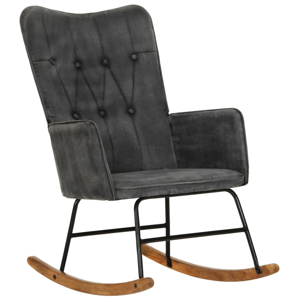 Fauteuil à bascule en cuir véritable