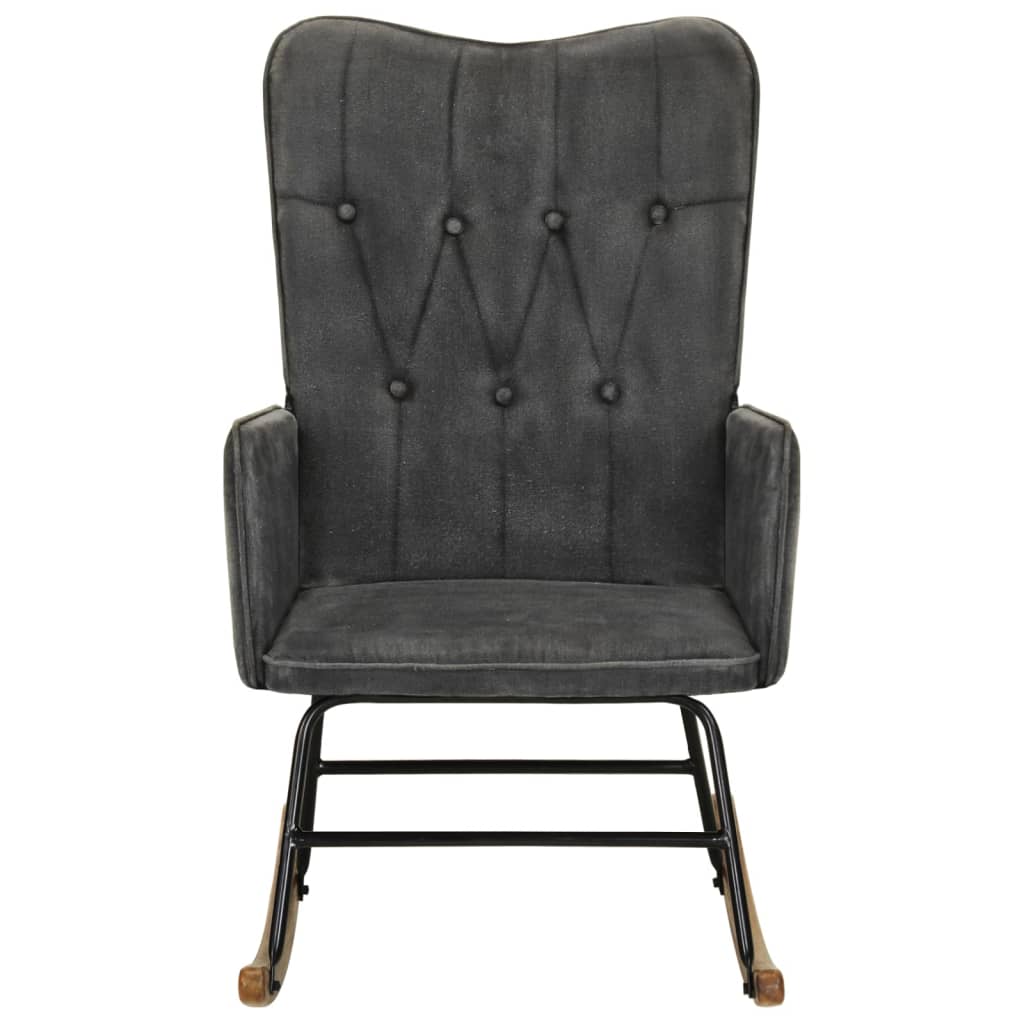 Fauteuil à bascule en cuir véritable