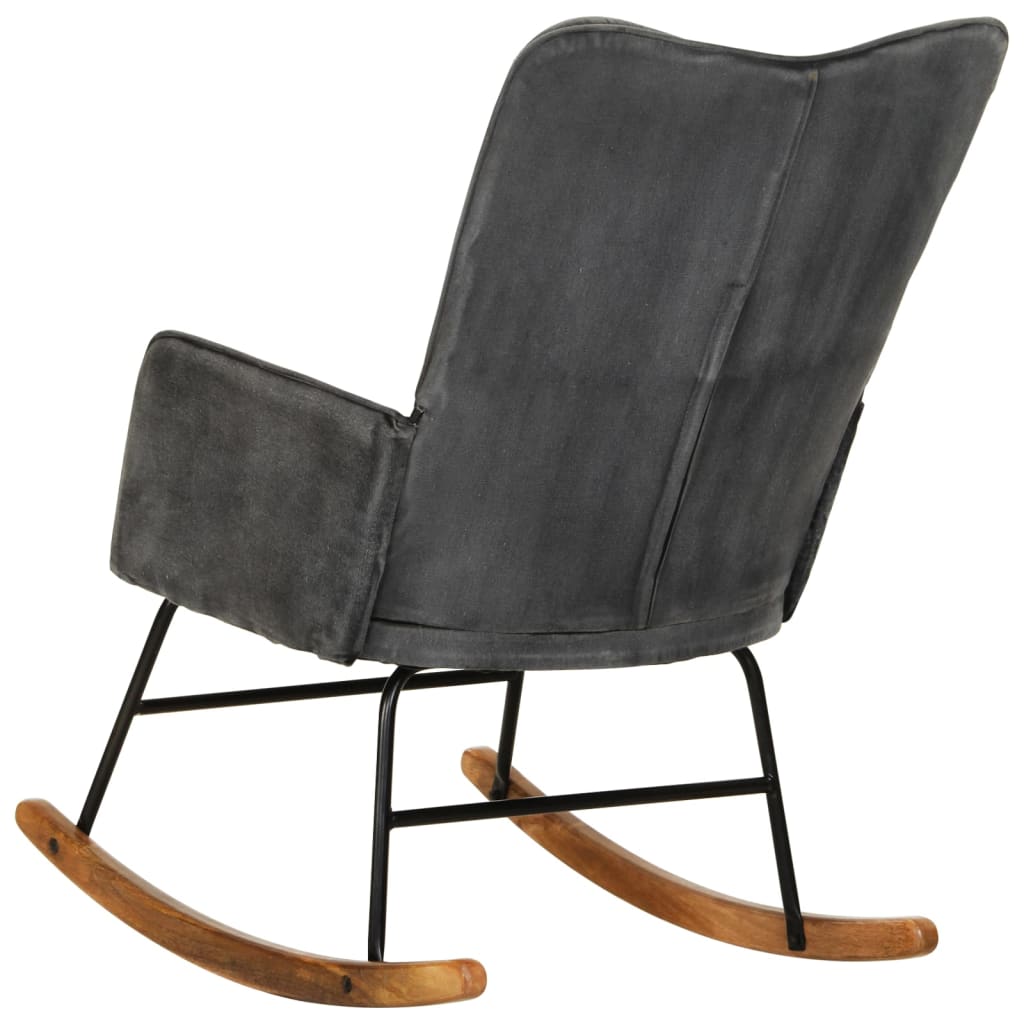 Fauteuil à bascule en cuir véritable