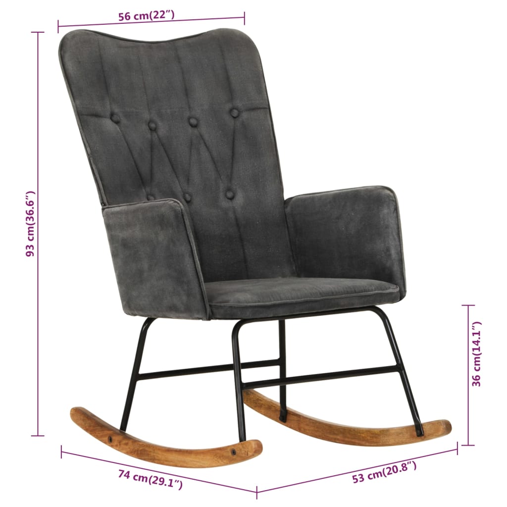 Fauteuil à bascule en cuir véritable