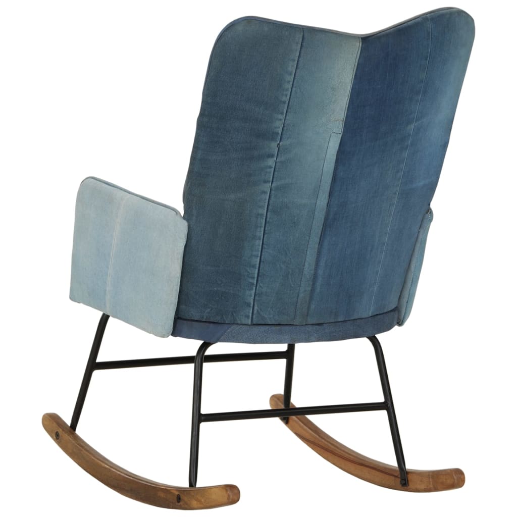 Fauteuil à bascule en cuir véritable