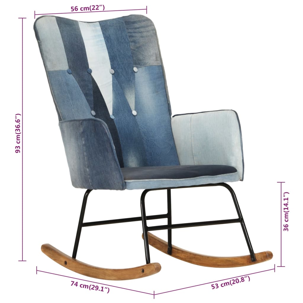 Fauteuil à bascule en cuir véritable