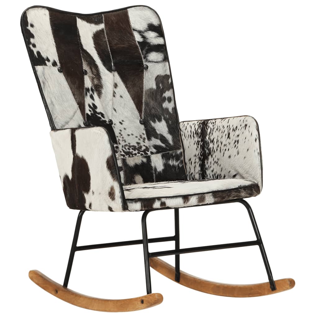 Fauteuil à bascule en cuir véritable