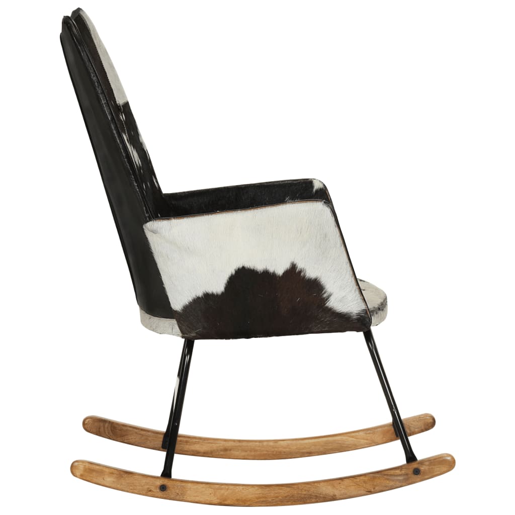 Fauteuil à bascule en cuir véritable