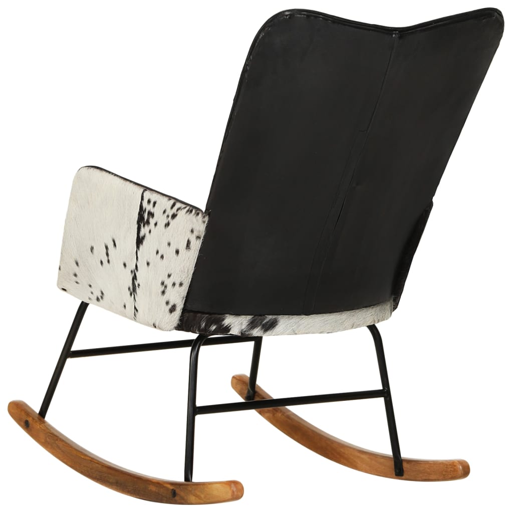 Fauteuil à bascule en cuir véritable