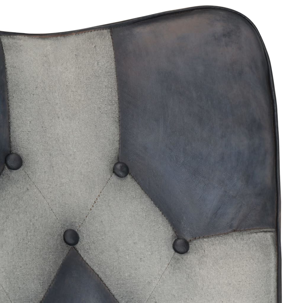 Fauteuil à bascule en cuir véritable