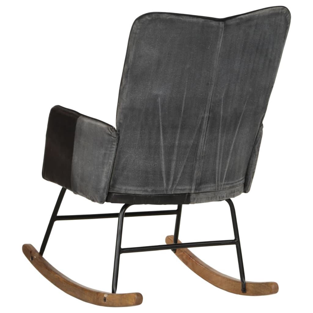 Fauteuil à bascule en cuir véritable