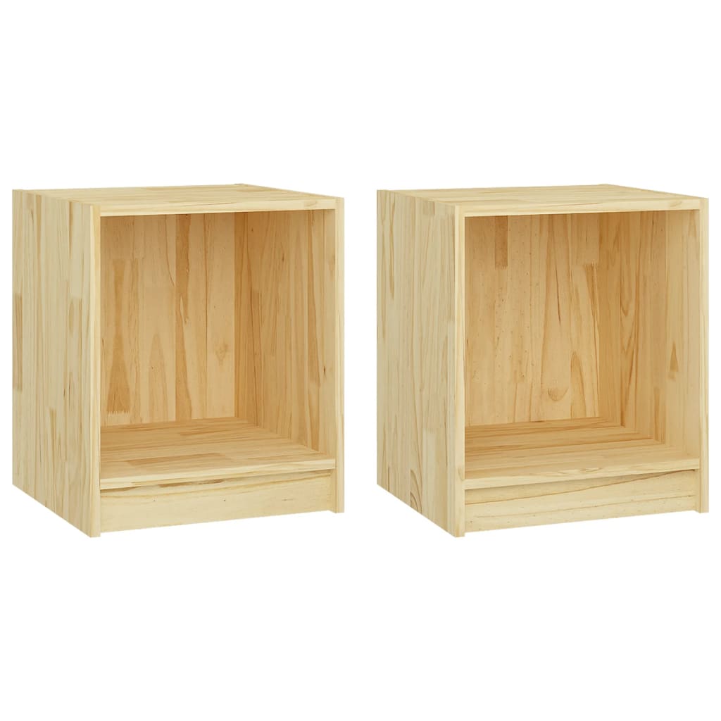 Tables de chevet 2 pcs 35,5x33,5x41,5 cm en bois de pin massif