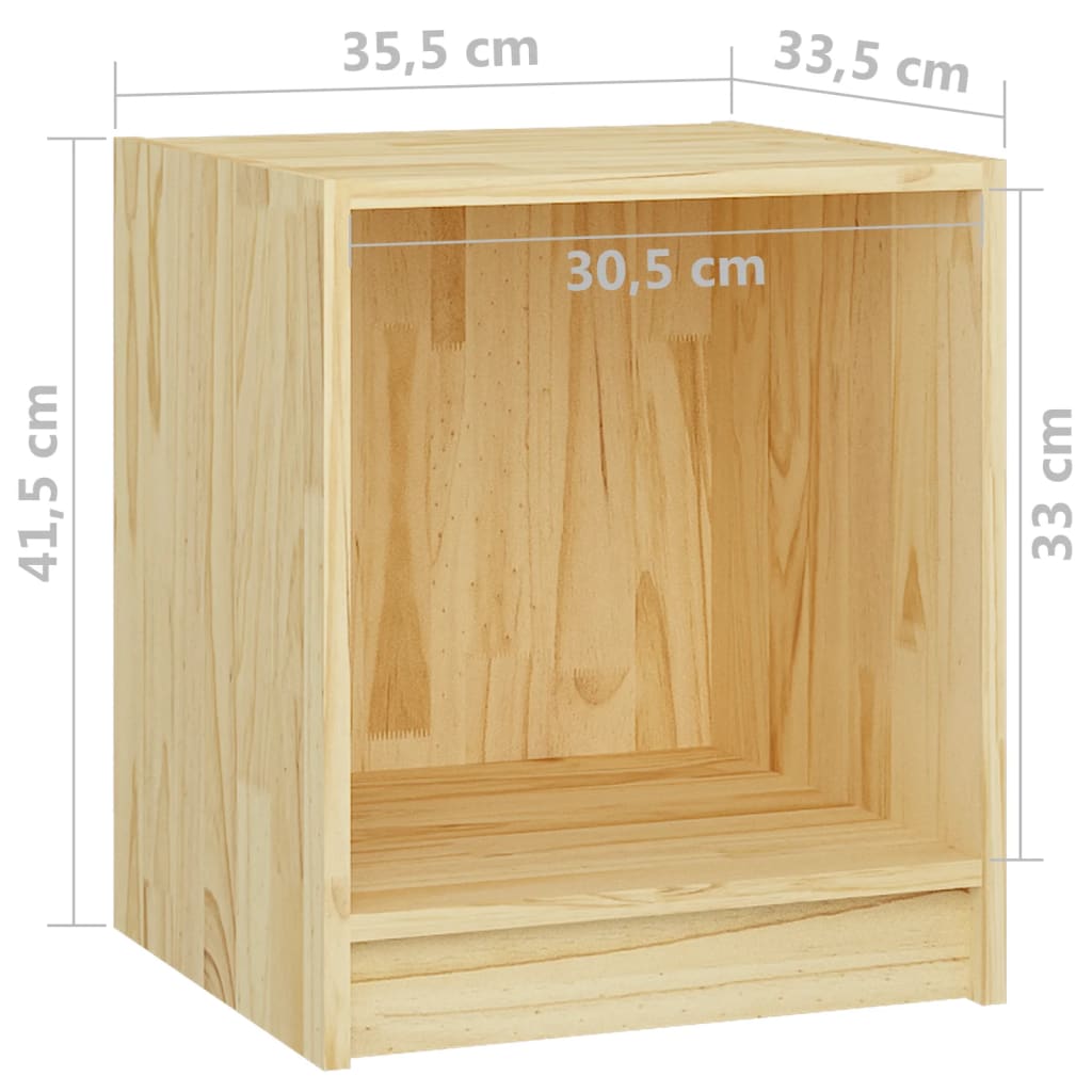 Tables de chevet 2 pcs 35,5x33,5x41,5 cm en bois de pin massif