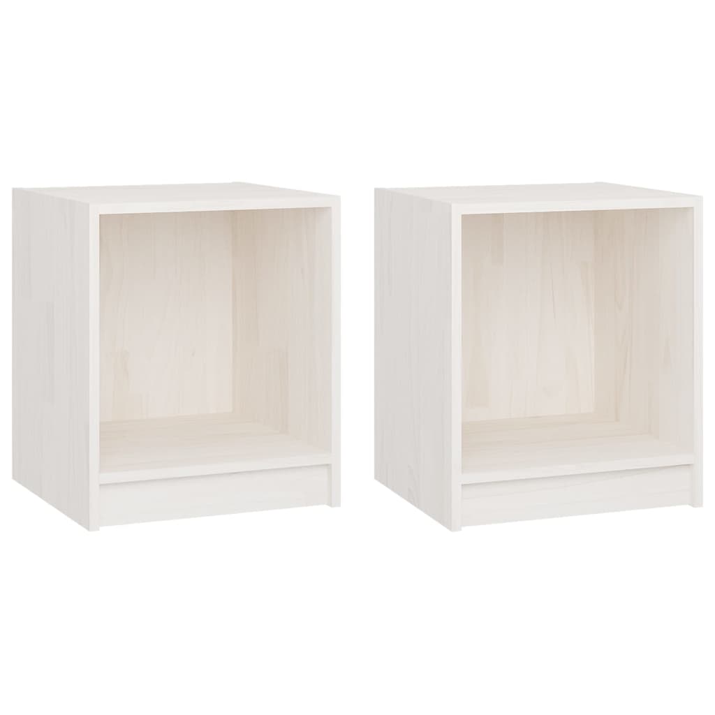 Tables de chevet 2 pcs 35,5x33,5x41,5 cm en bois de pin massif