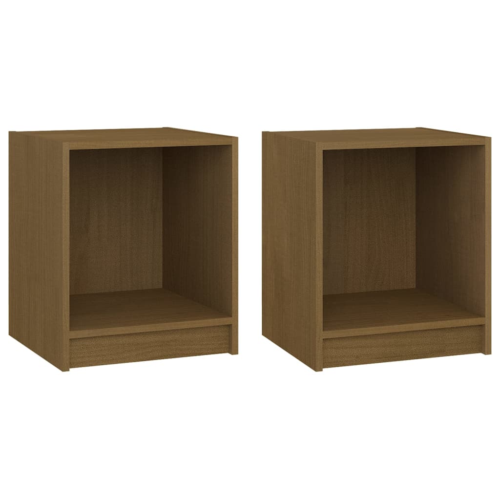 Tables de chevet 2 pcs 35,5x33,5x41,5 cm en bois de pin massif