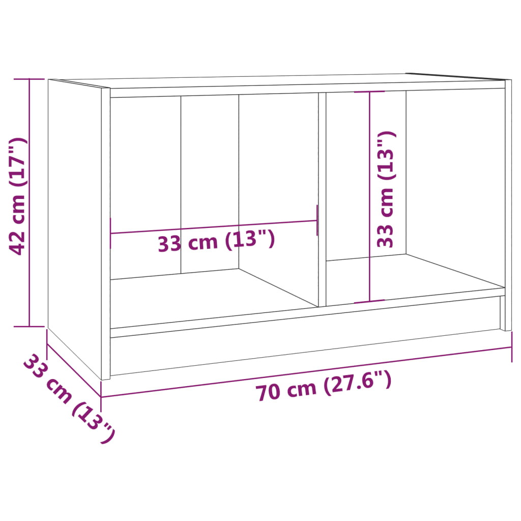 Tv-meubel 70x33x42 cm massief grenenhout