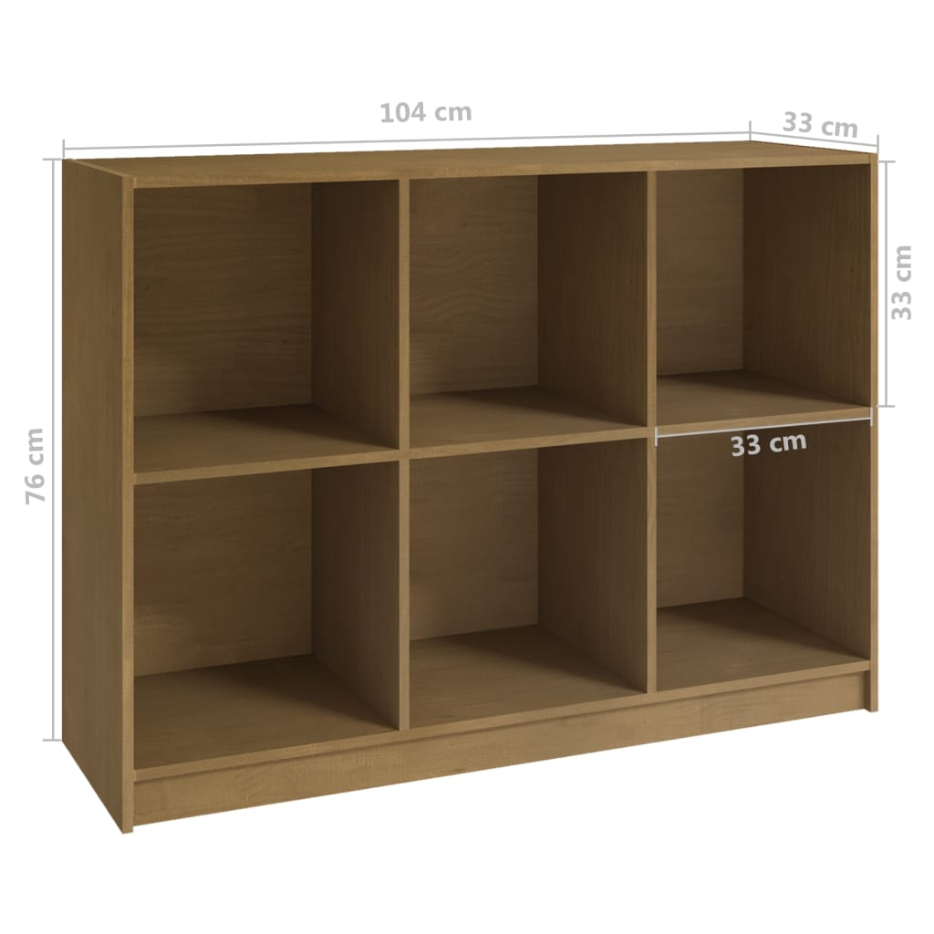 Boekenkast 104x33x76 cm massief grenenhout