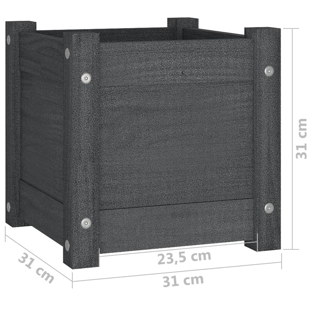 Plantenbak 31x31x31 cm massief grenenhout