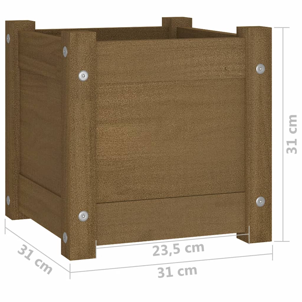 Plantenbak 31x31x31 cm massief grenenhout