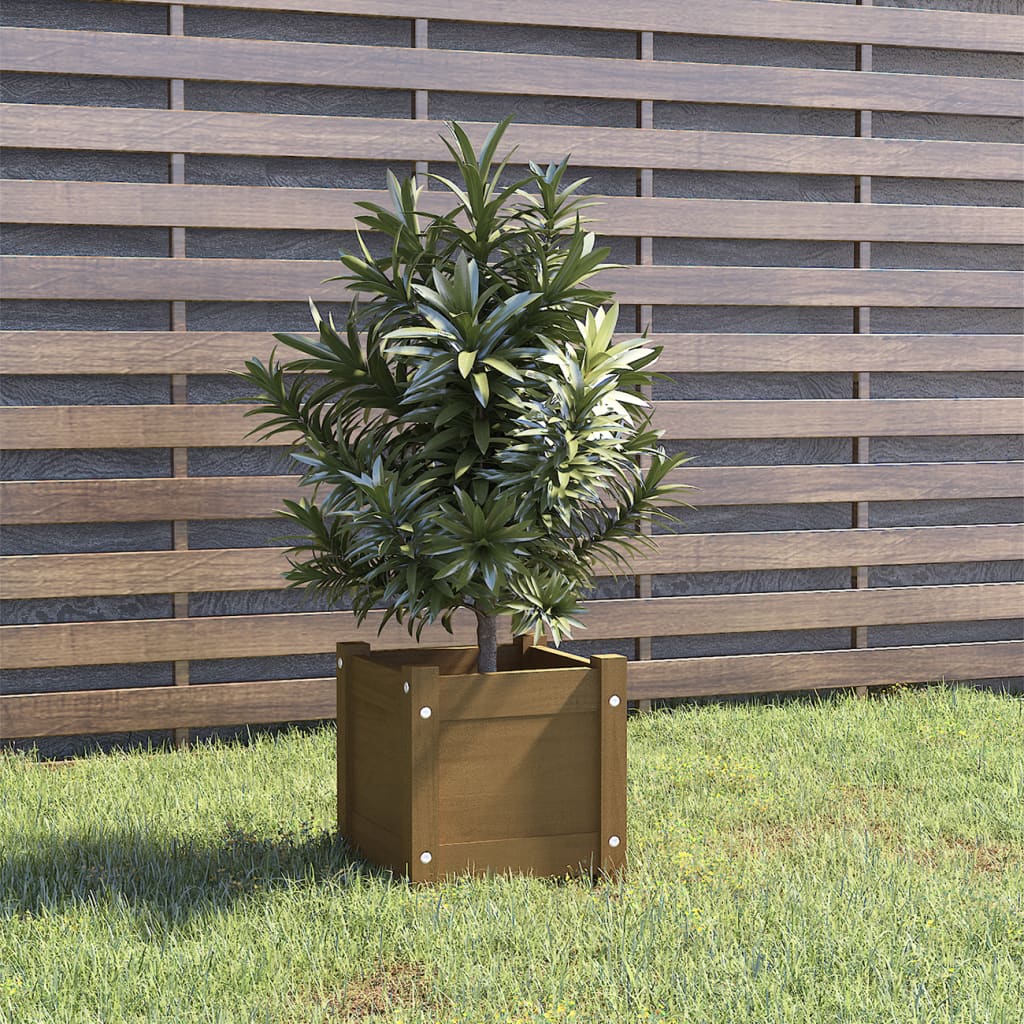 Plantenbak 31x31x31 cm massief grenenhout