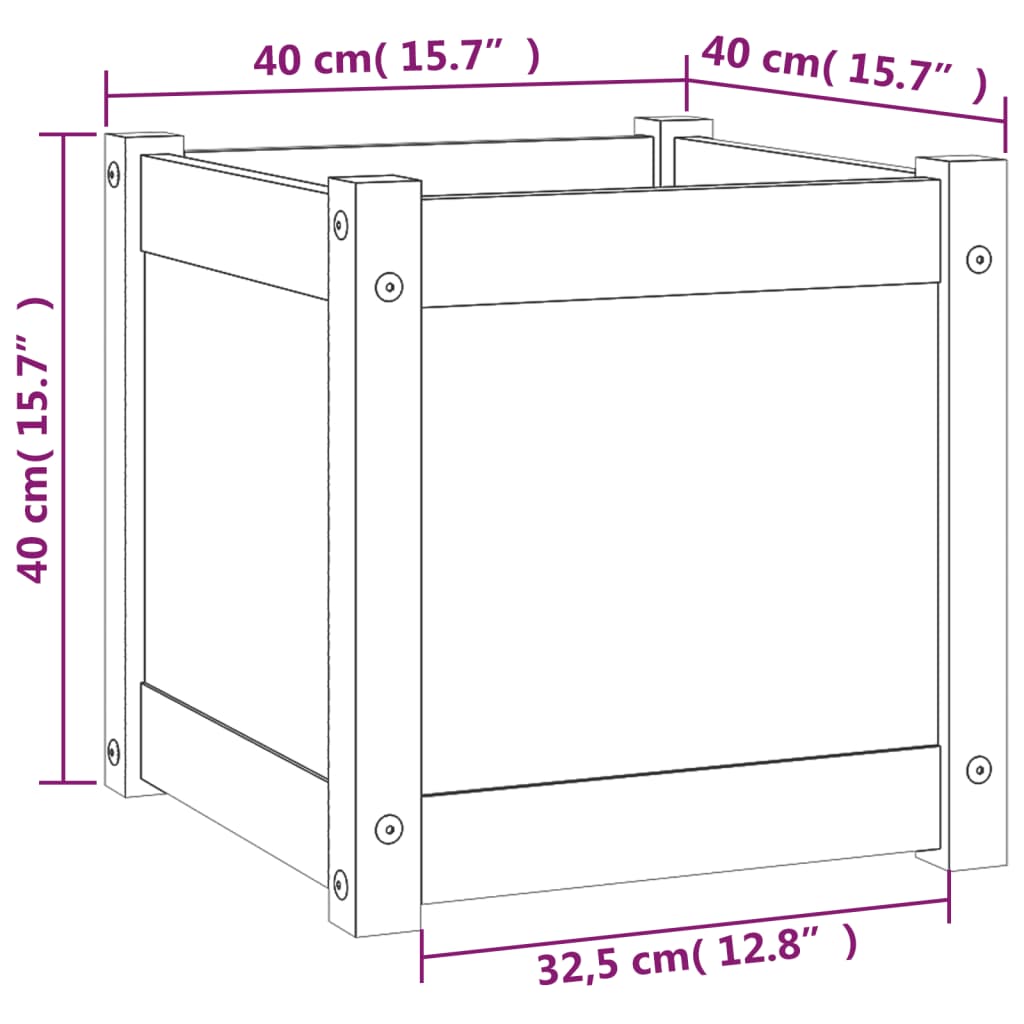 Plantenbak 40x40x40 cm massief grenenhout