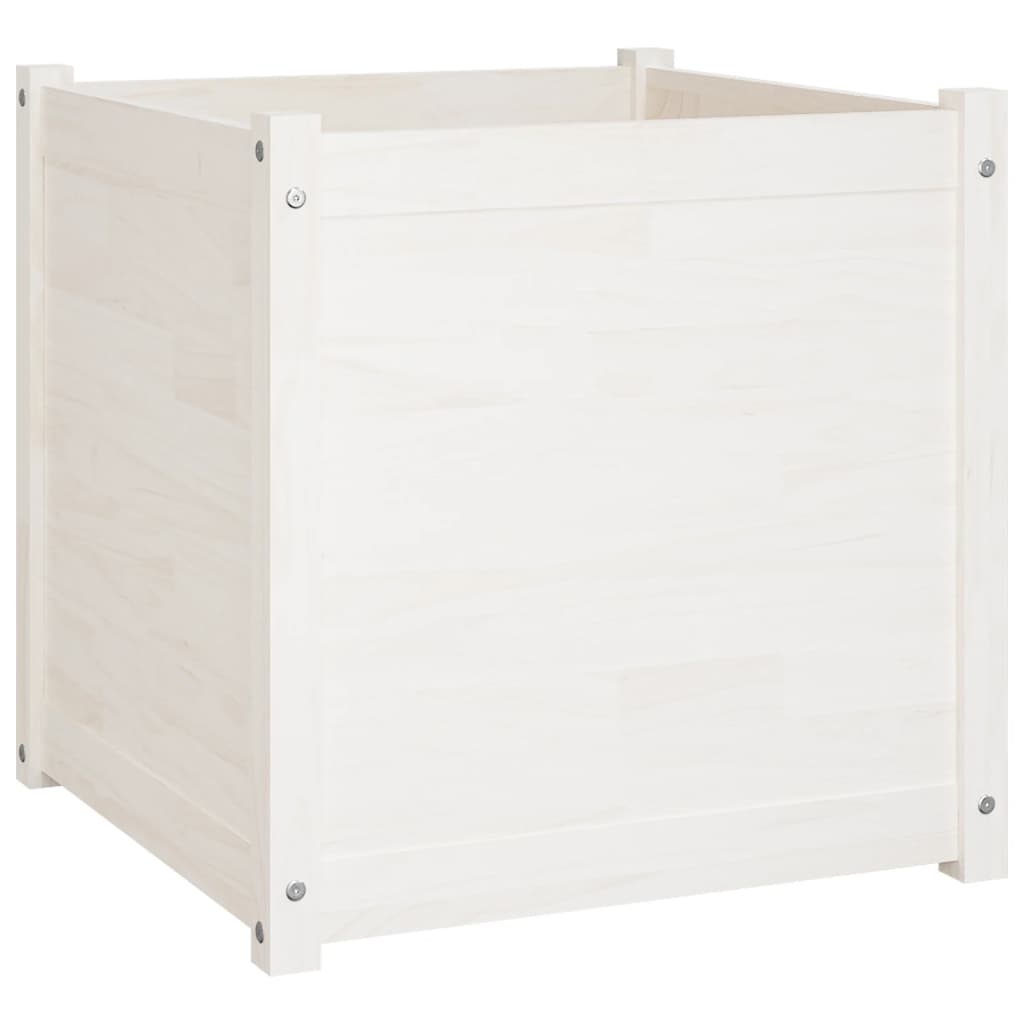 Jardinières 2 pcs 60x60x60 cm bois de pin massif blanc