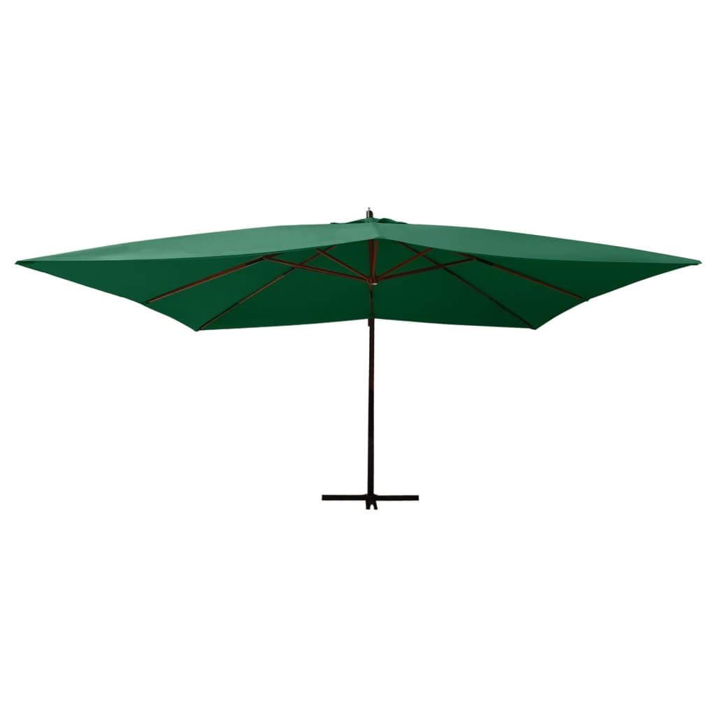 Zweefparasol met houten paal 400x300 cm azuurblauw