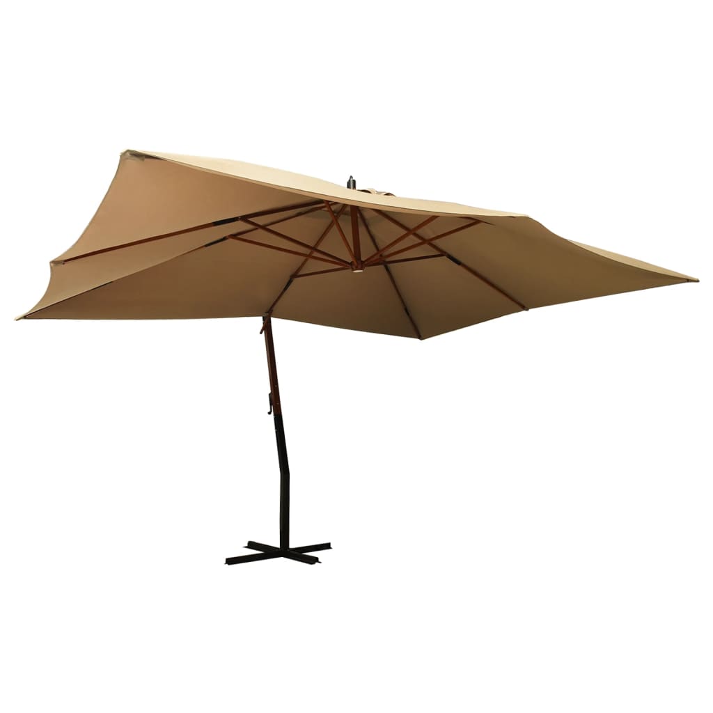 Zweefparasol met houten paal 400x300 cm azuurblauw