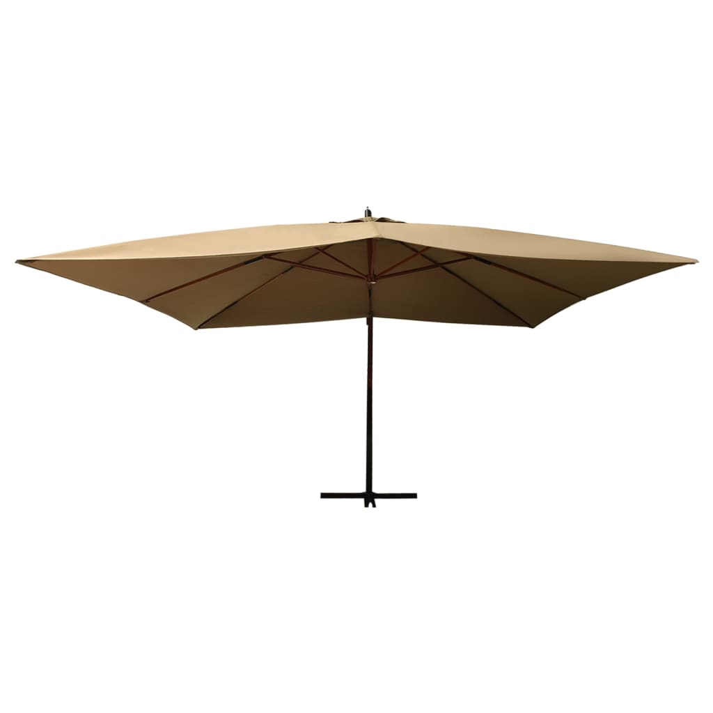 Zweefparasol met houten paal 400x300 cm azuurblauw