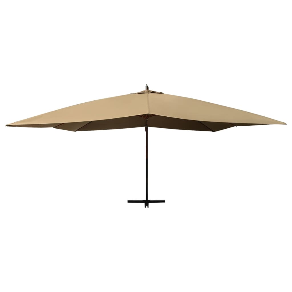 Zweefparasol met houten paal 400x300 cm azuurblauw