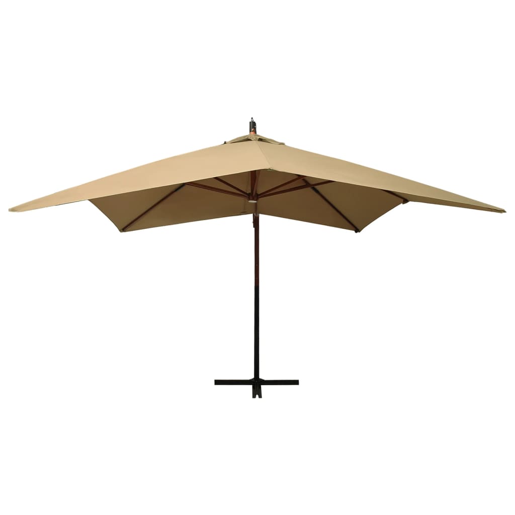 Parasol flottant avec poteau 3x3 m en bois de pin massif