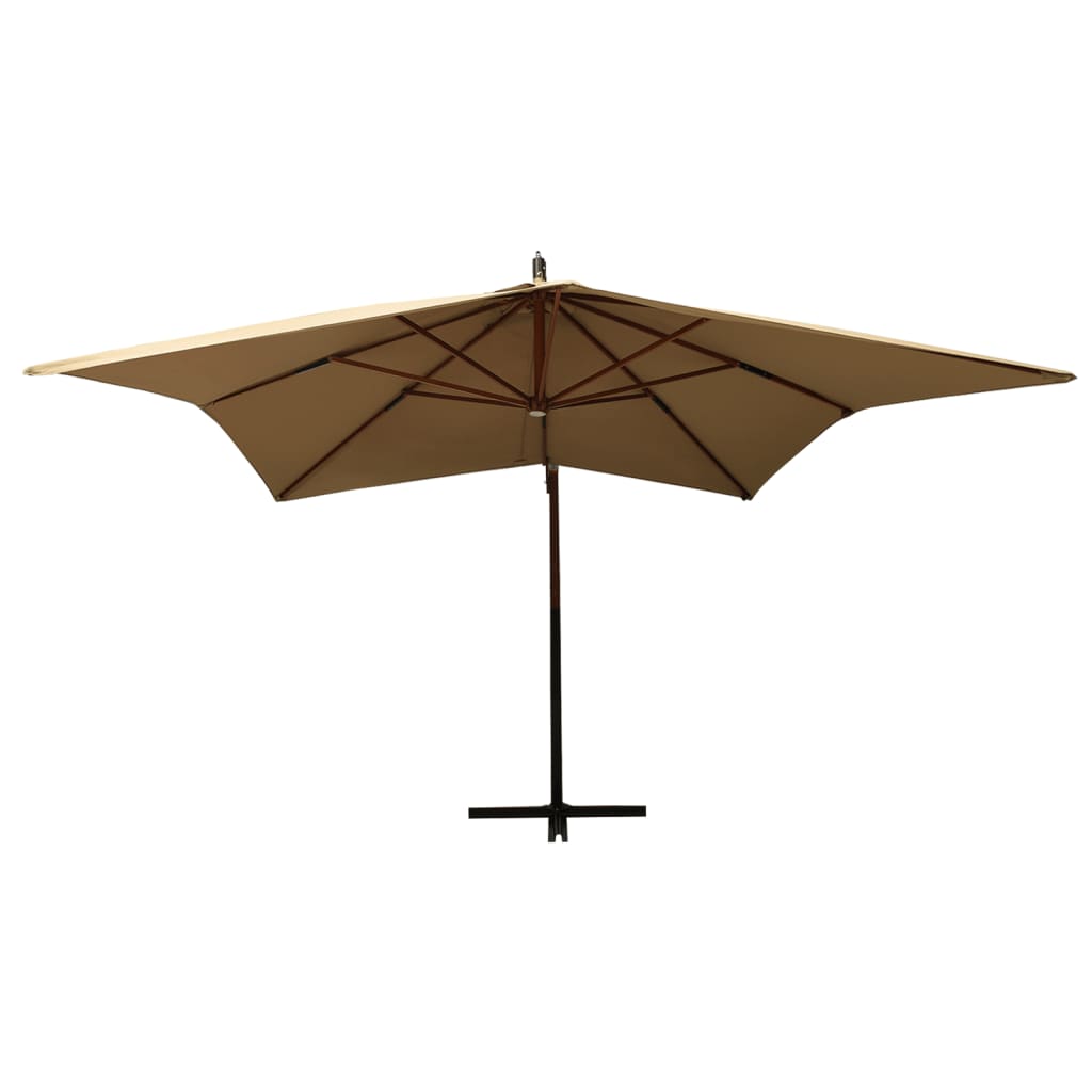 Zweefparasol met houten paal 300 cm zandwit