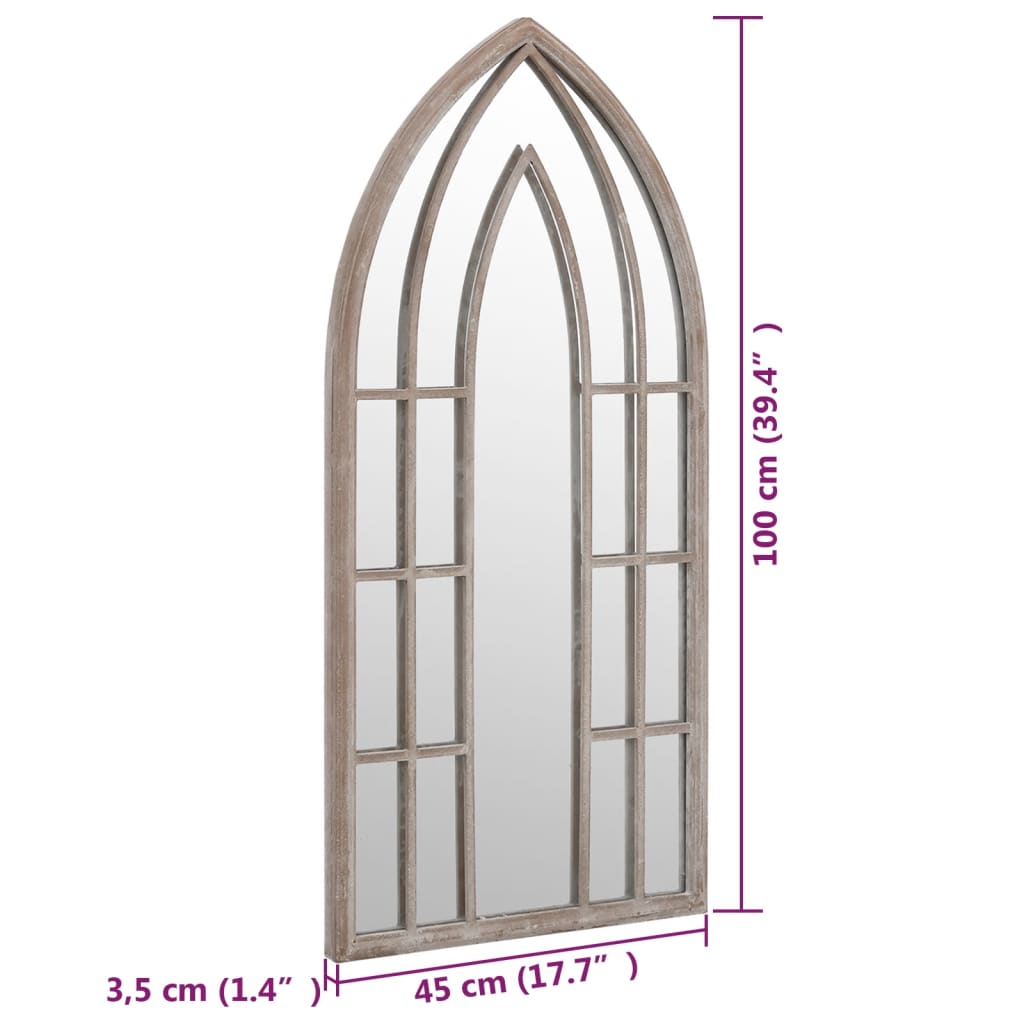 Miroir 100x45 cm fer couleur sable