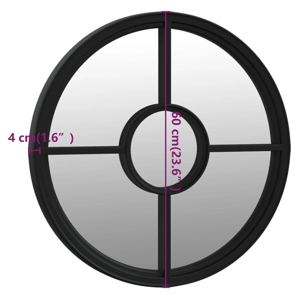 Spiegel rond 60x4 cm ijzer zandkleurig