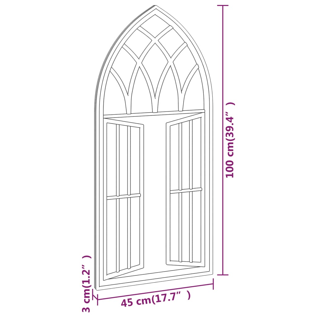 Miroir 100x45 cm fer couleur sable