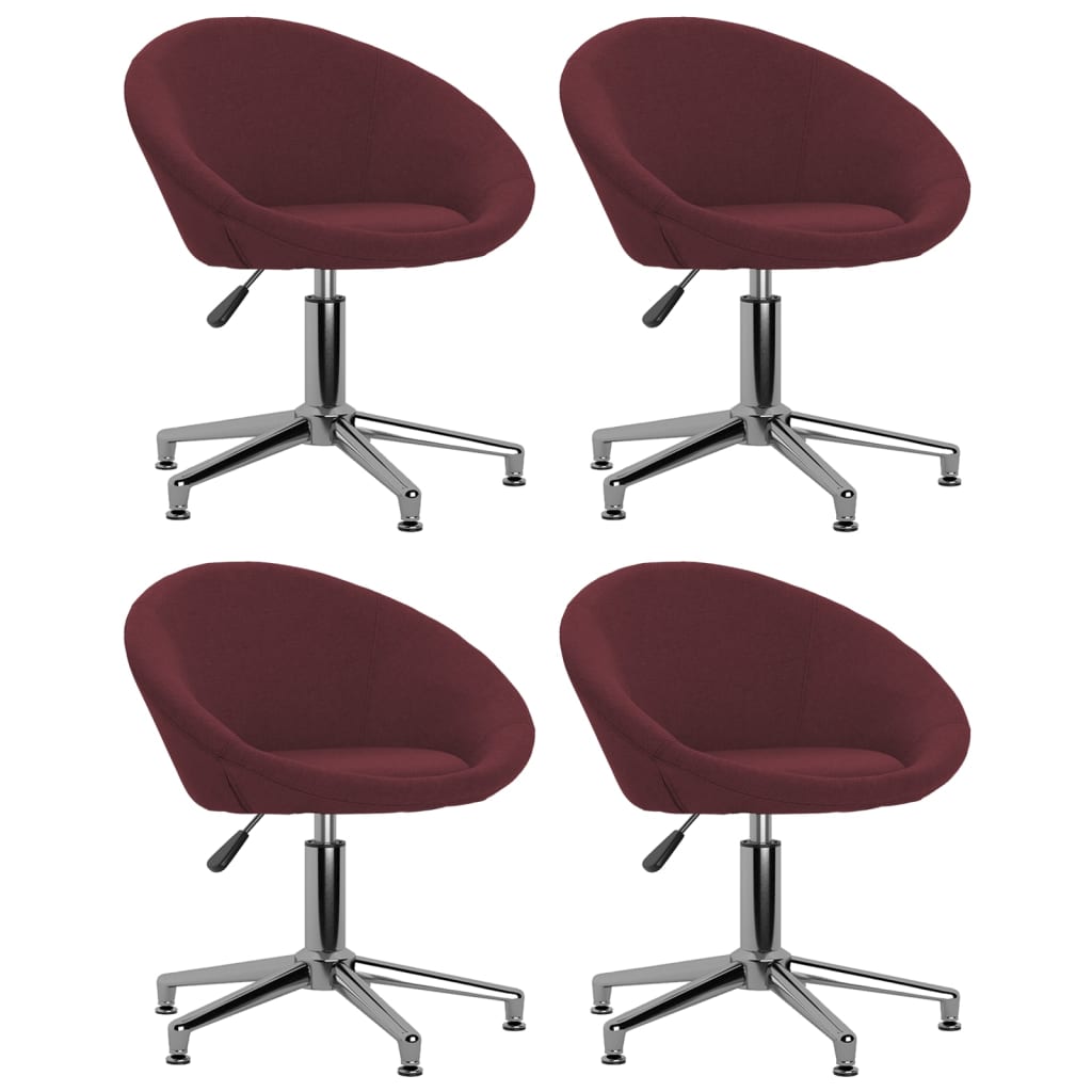 Chaises de salle à manger pivotantes 2 pcs en tissu violet